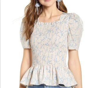 NWT Rachel Parcell square neck floral top, women M